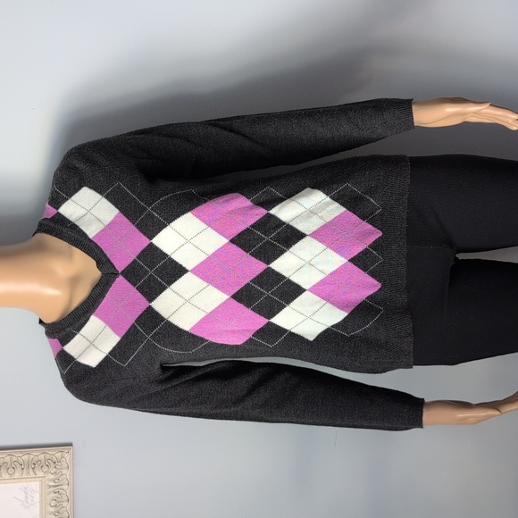 Croft & Barrow Argyle Preppy V-Neck Sweater SZ PXS - Picture 3 of 13